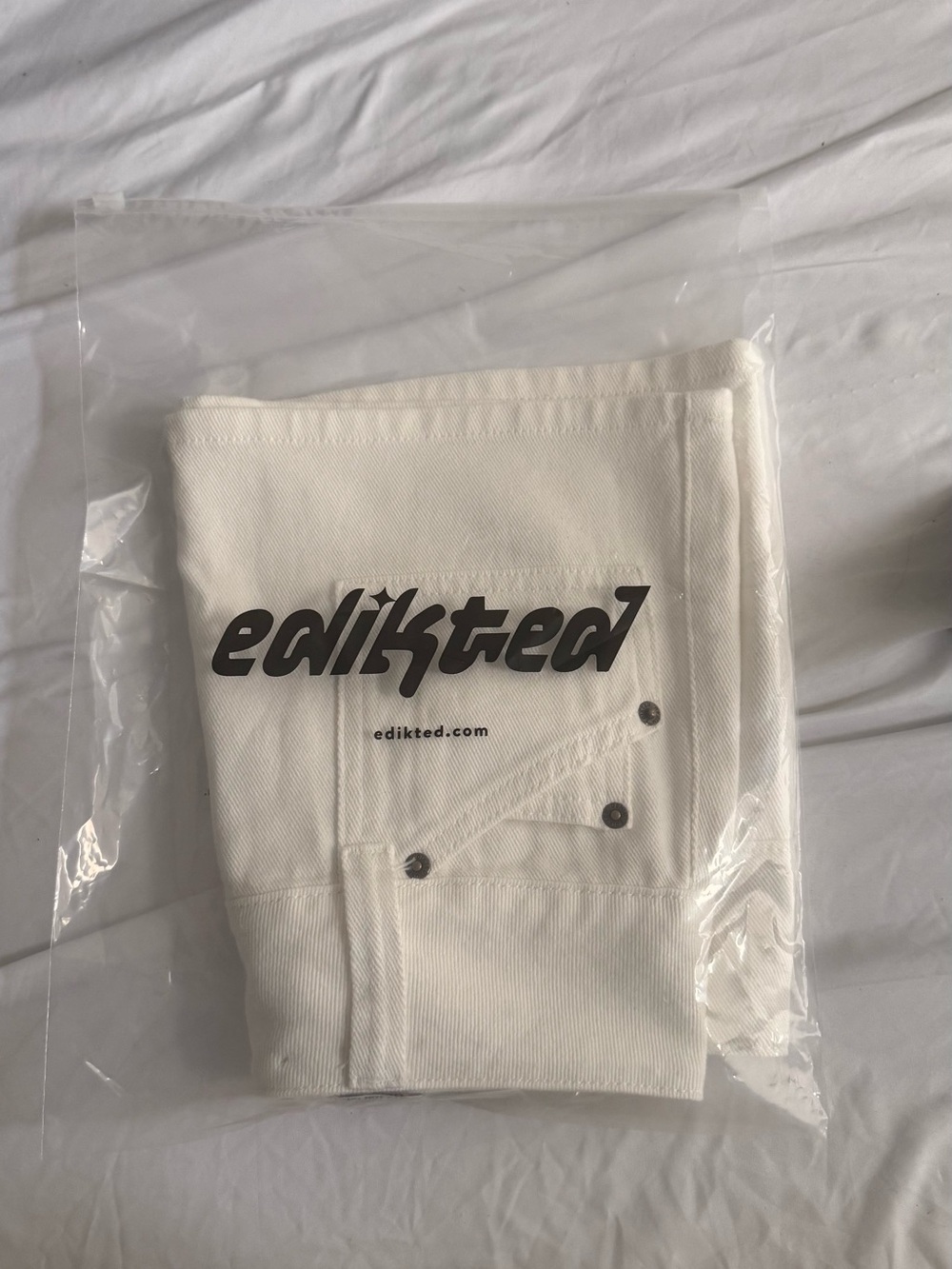 Edikted White Denim mini skirt. New with tags!